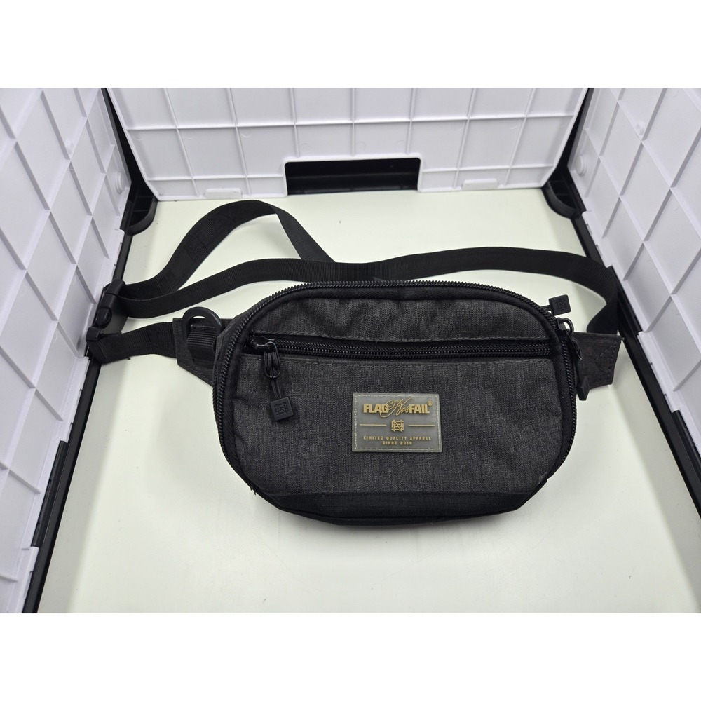 Flag Nor Fail Black Gray Crossbody Adjustable Waist Fannie Unisex Waterproof Bag